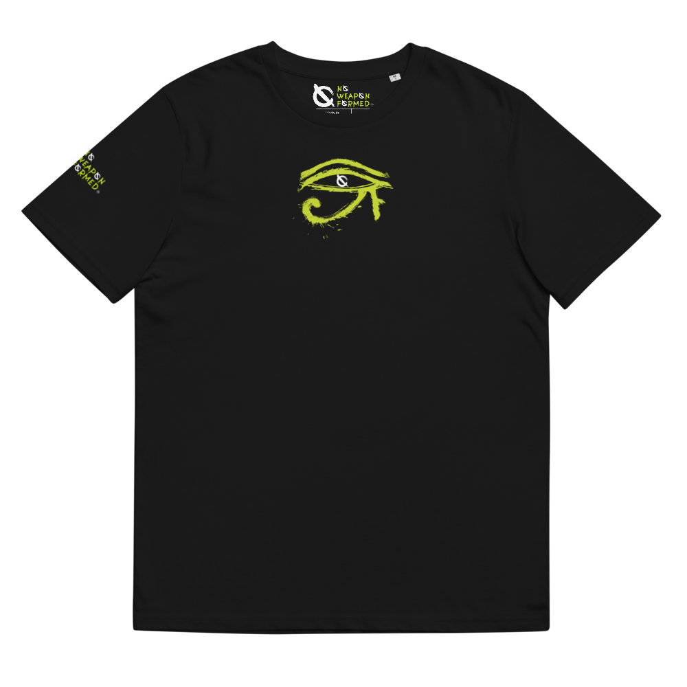 NO WEAPON FORMED HORUS EYE NEON GREEN/WHITE - Unisex organic cotton t-shirt