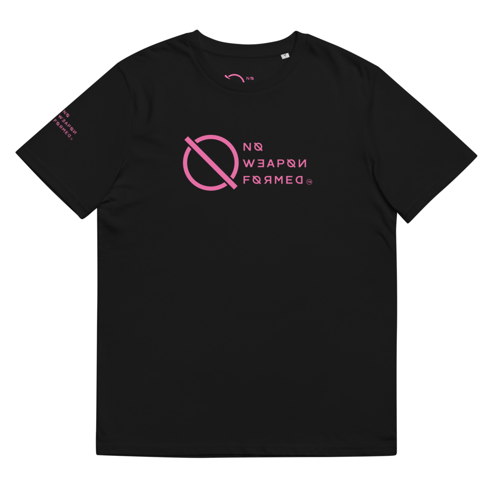 NO WEAPON FORMED 'ANGELS GOT YOUR BACK' PINK - Unisex organic cotton t-shirt