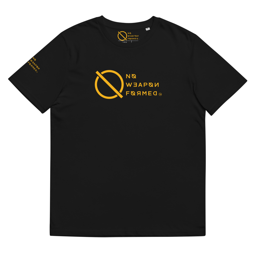 NO WEAPON FORMED 'ANGELS GOT YOUR BACK' YELLOW - Unisex organic cotton t-shirt