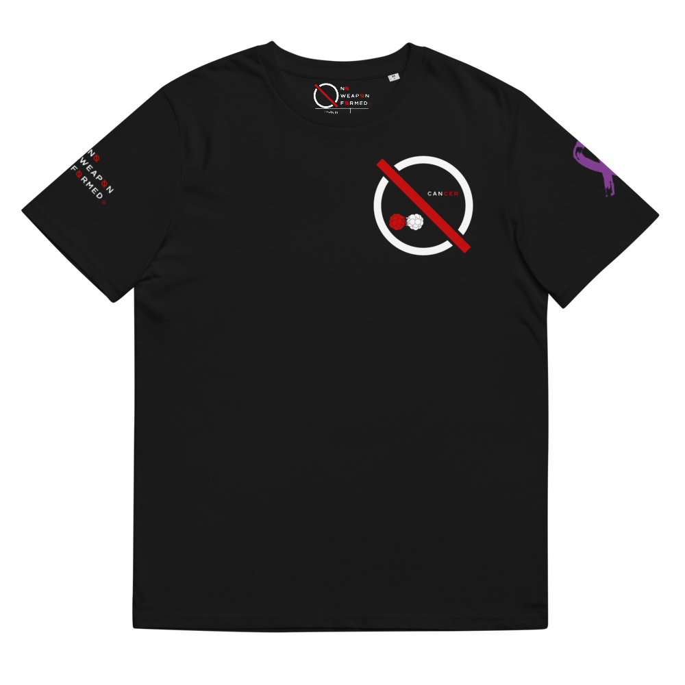 NO WEAPON FORMED 'CANCER' BLACK/WHITE/RED - Unisex organic cotton t-shirt