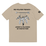 NO WEAPON FORMED 'ARROW & FEATHERS OF PROTECTION' WHITE/BLACK - Unisex organic cotton t-shirt