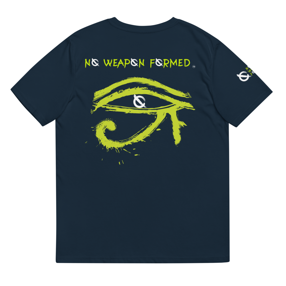NO WEAPON FORMED HORUS EYE NEON GREEN/WHITE - Unisex organic cotton t-shirt