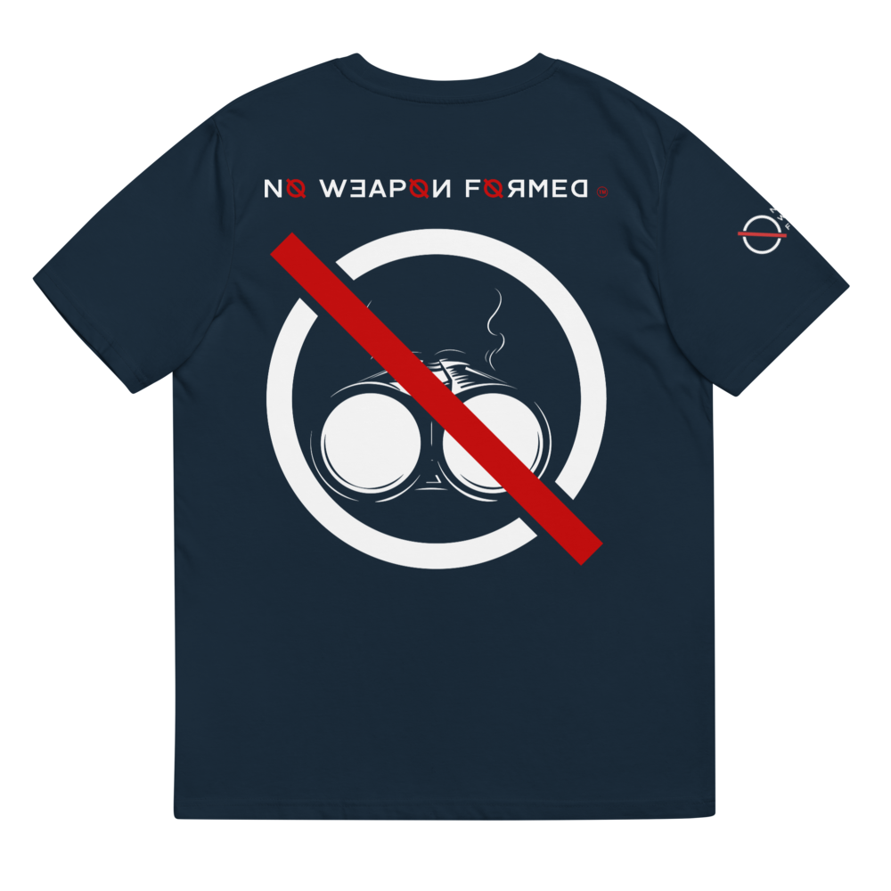 NO WEAPON FORMED 'SHOTGUN' BLACK/RED/WHITE - Unisex organic cotton t-shirt