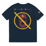 NO WEAPON FORMED 'ROBBER/OPPS' BURGUNDAY/GOLD - Unisex organic cotton t-shirt