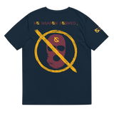 NO WEAPON FORMED 'ROBBER/OPPS' BURGUNDAY/GOLD - Unisex organic cotton t-shirt