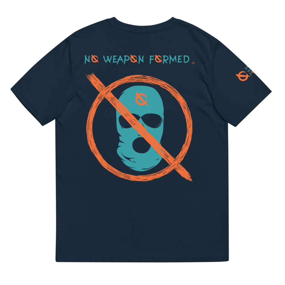 NO WEAPON FORMED 'OPPS/ROBBERS' ORANGE/AQUA GREEN - Unisex organic cotton t-shirt