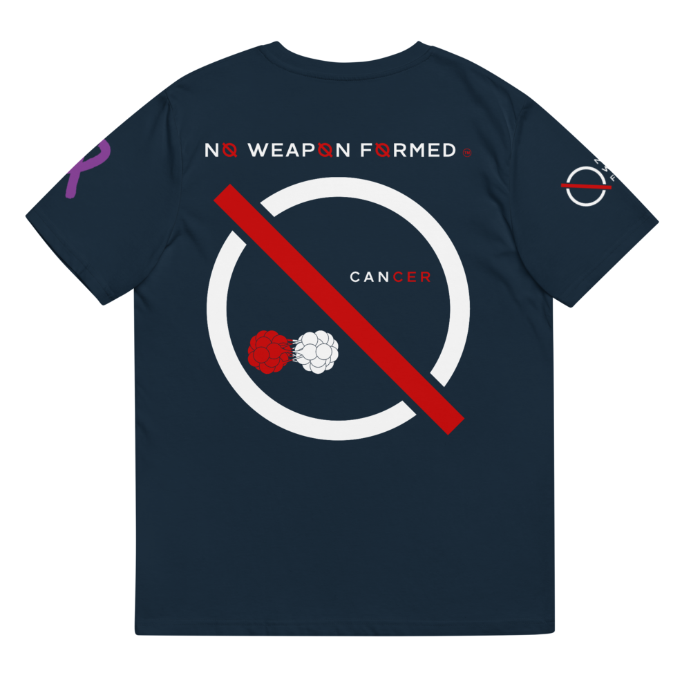 NO WEAPON FORMED 'CANCER' BLACK/WHITE/RED - Unisex organic cotton t-shirt