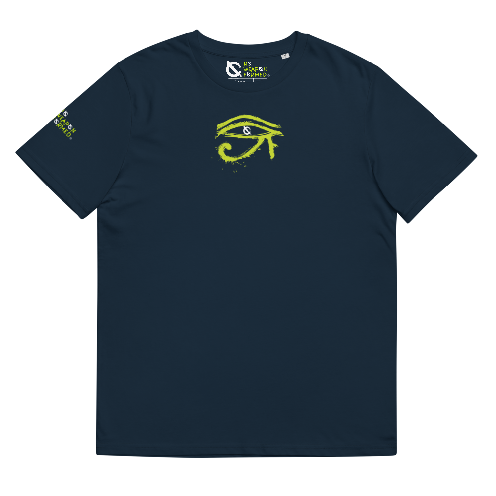 NO WEAPON FORMED HORUS EYE NEON GREEN/WHITE - Unisex organic cotton t-shirt