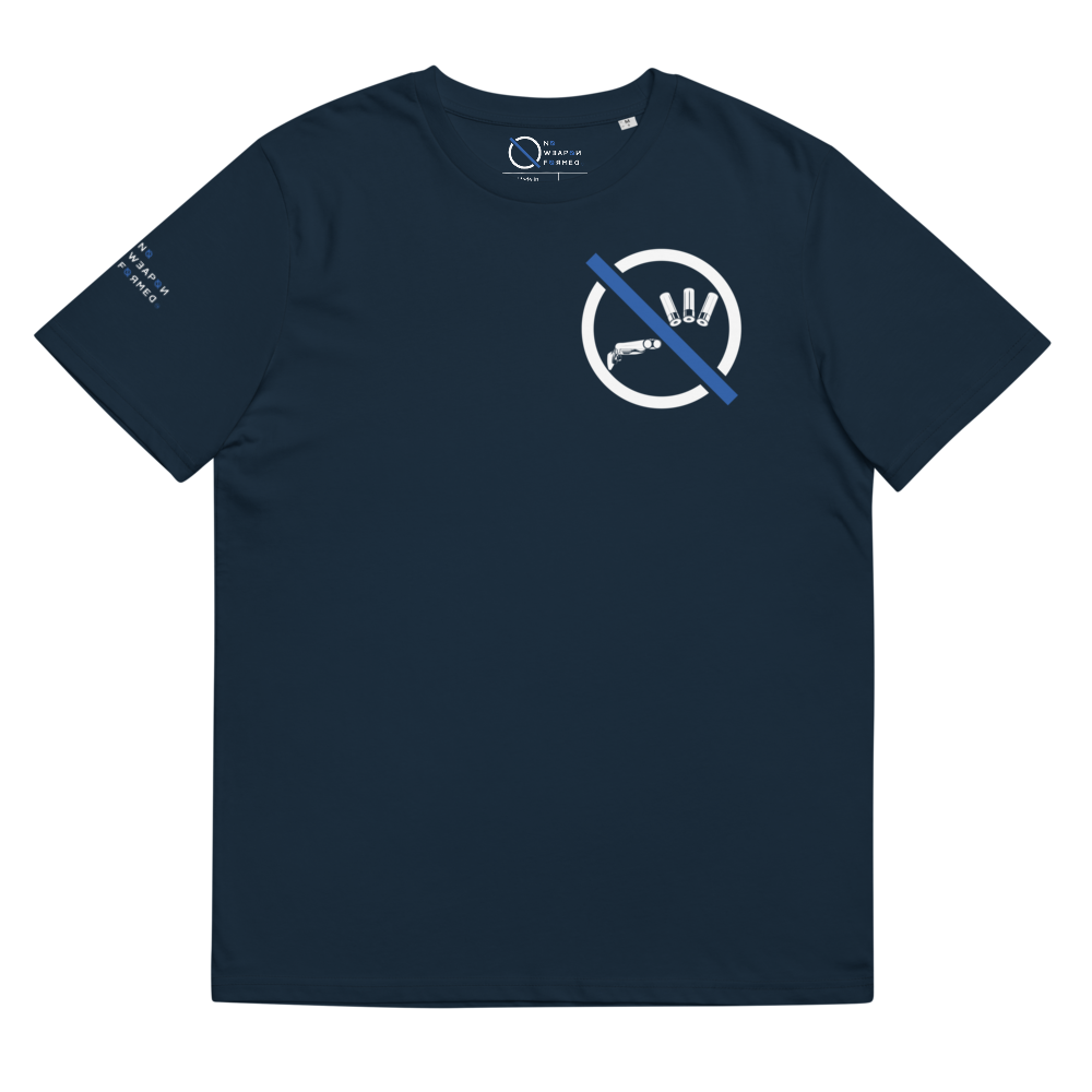NO WEAPON FORMED 'SHOTGUN' BLUE/BLACK - Unisex organic cotton t-shirt