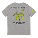 NO WEAPON FORMED 'ARROW & FEATHERS OF PROTECTION' NEON GREEN/BLACK/WHITE - Unisex organic cotton t-shirt