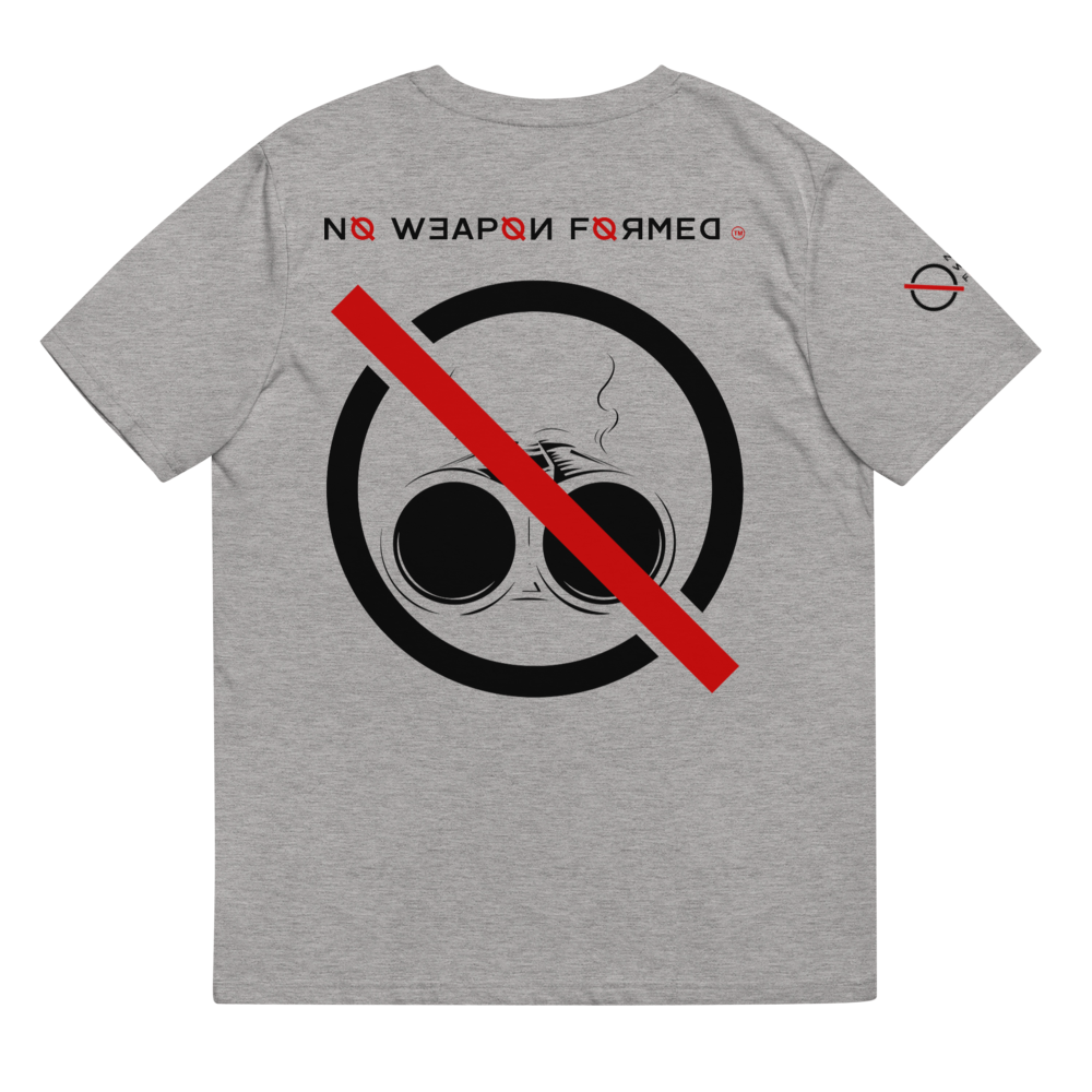 NO WEAPON FORMED 'SHOTGUN' BLACK/RED/WHITE - Unisex organic cotton t-shirt