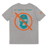 NO WEAPON FORMED 'OPPS/ROBBERS' ORANGE/AQUA GREEN - Unisex organic cotton t-shirt