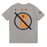 NO WEAPON FORMED 'ROBBER/OPPS' ORANGE/WHITE/BLACK - Unisex organic cotton t-shirt