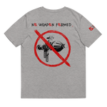 NO WEAPON FORMED GRENADE LAUNCHER RED/BLACK - Unisex organic cotton t-shirt