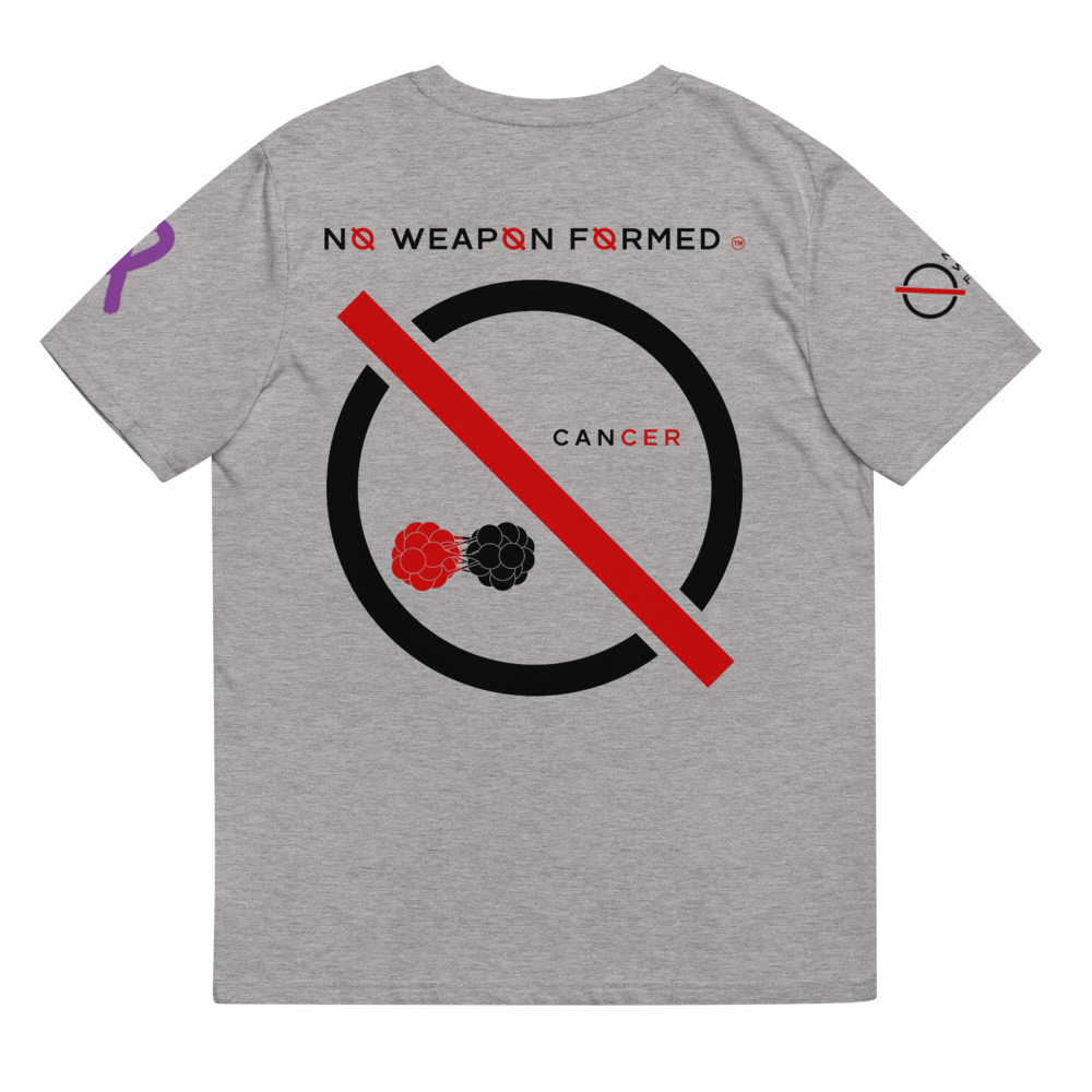 NO WEAPON FORMED 'CANCER' BLACK/WHITE/RED - Unisex organic cotton t-shirt