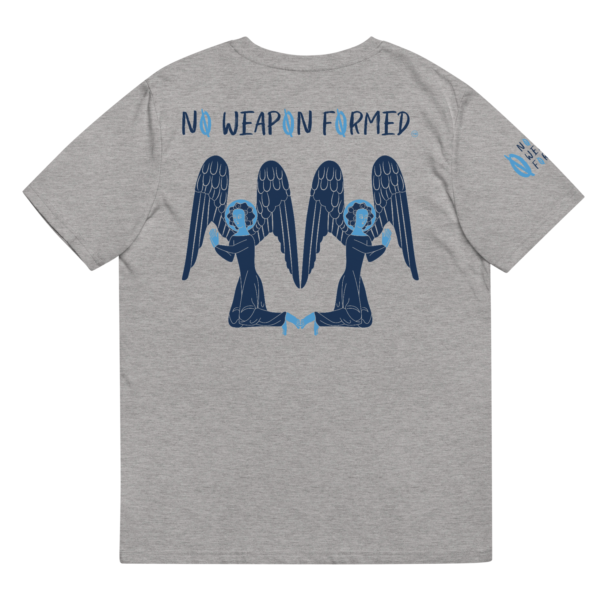 NO WEAPON FORMED "PRAYING ANGELS" NAVY/BABY BLUE - Unisex organic cotton t-shirt