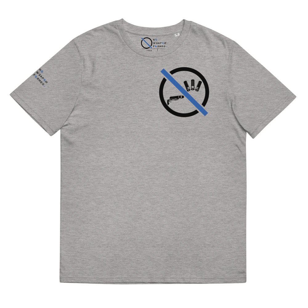 NO WEAPON FORMED 'SHOTGUN' BLUE/BLACK - Unisex organic cotton t-shirt