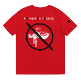 NO WEAPON FORMED GRENADE LAUNCHER RED/BLACK - Unisex organic cotton t-shirt red back