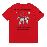 NO WEAPON FORMED 'ARROW & FEATHERS OF PROTECTION' WHITE/BLACK - Unisex organic cotton t-shirt