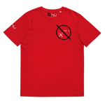 NO WEAPON FORMED GRENADE LAUNCHER RED/BLACK - Unisex organic cotton t-shirt red front