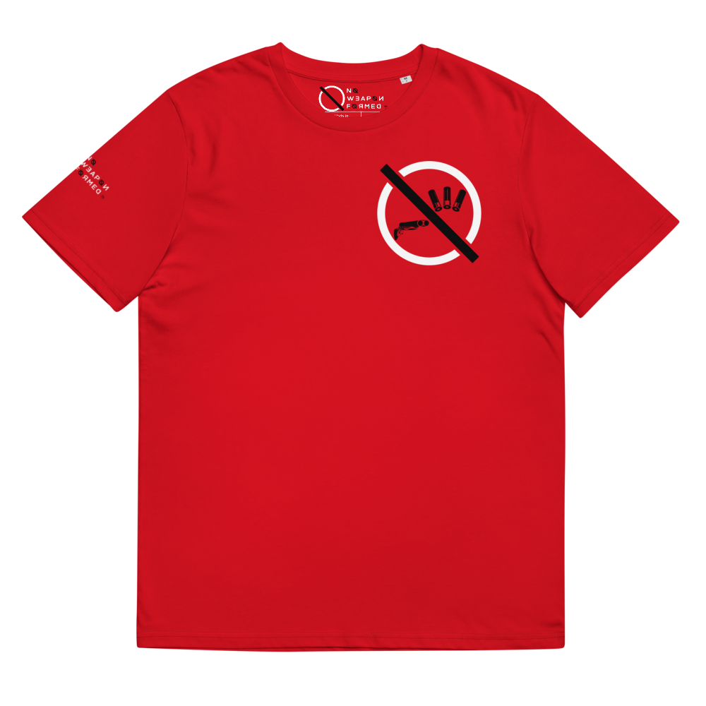 NO WEAPON FORMED 'SHOTGUN' BLACK/RED/WHITE - Unisex organic cotton t-shirt