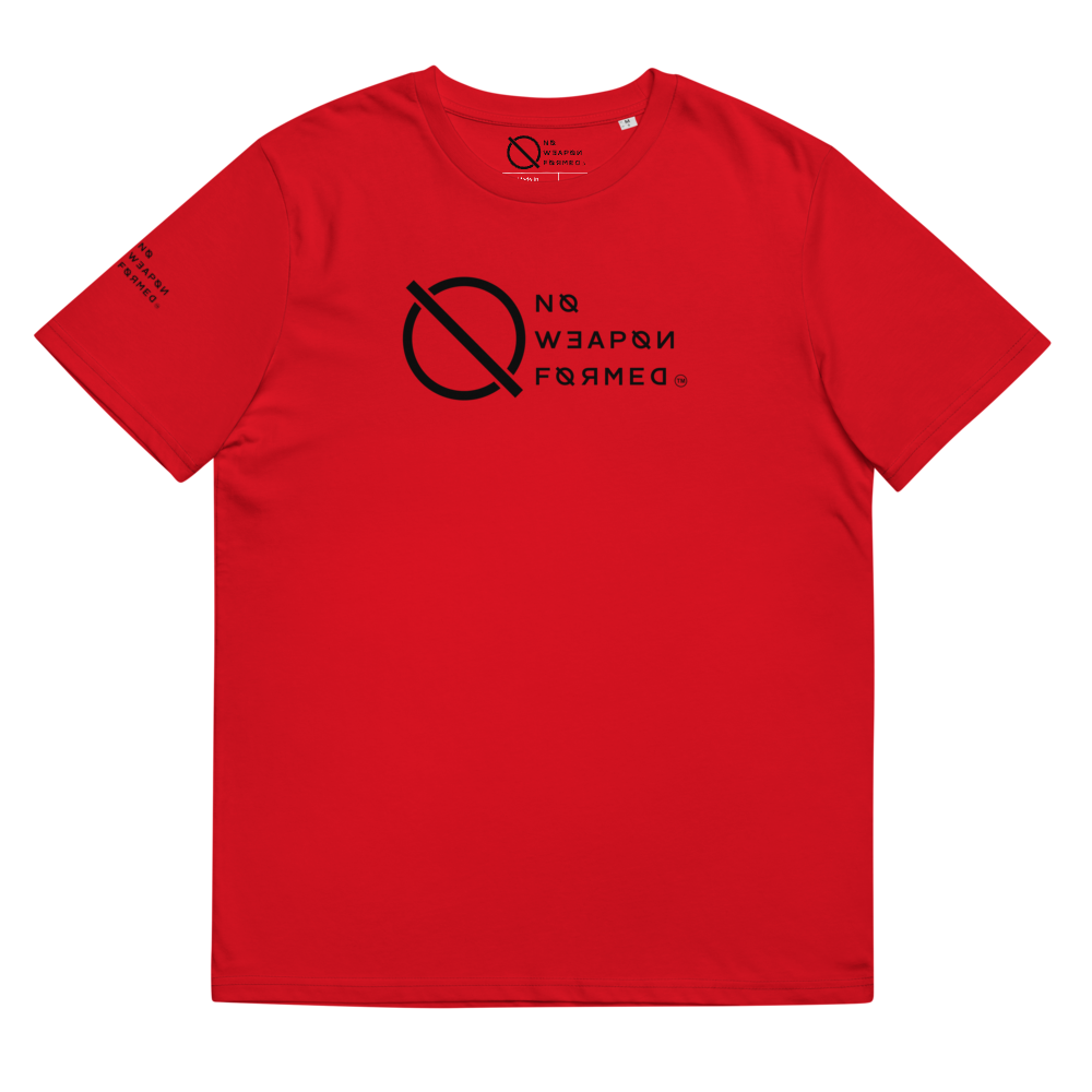 NO WEAPON FORMED 'ANGELS GOT YOUR BACK' BLACK/WHITE - Unisex organic cotton t-shirt