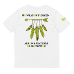 NO WEAPON FORMED 'ARROW & FEATHERS OF PROTECTION' NEON GREEN/BLACK/WHITE - Unisex organic cotton t-shirt