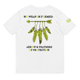 NO WEAPON FORMED 'ARROW & FEATHERS OF PROTECTION' NEON GREEN/BLACK/WHITE - Unisex organic cotton t-shirt