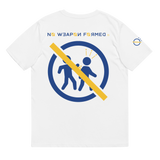 NO WEAPON FORMED 'BACKSTABBERS' YELLOW/BLUE - Unisex organic cotton t-shirt