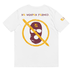 NO WEAPON FORMED 'ROBBER/OPPS' BURGUNDAY/GOLD - Unisex organic cotton t-shirt