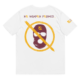 NO WEAPON FORMED 'ROBBER/OPPS' BURGUNDAY/GOLD - Unisex organic cotton t-shirt