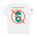 NO WEAPON FORMED 'OPPS/ROBBERS' ORANGE/AQUA GREEN - Unisex organic cotton t-shirt