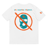 NO WEAPON FORMED 'OPPS/ROBBERS' ORANGE/AQUA GREEN - Unisex organic cotton t-shirt