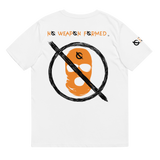 NO WEAPON FORMED 'ROBBER/OPPS' ORANGE/WHITE/BLACK - Unisex organic cotton t-shirt