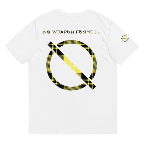 NO WEAPON FORMED FLANNEL BLACK/YELLOW - Unisex organic cotton t-shirt