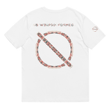 NO WEAPON FORMED PAISLEY BANDANA LOGO OFF WHITE/RED/BLACK - Unisex organic cotton t-shirt