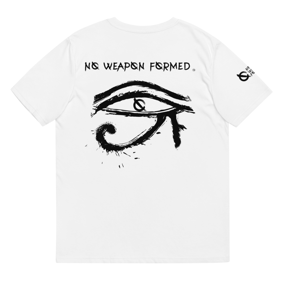 NO WEAPON FORMED HORUS EYE BLACK/WHITE - Unisex organic cotton t-shirt