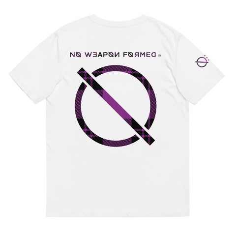 NO WEAPON FORMED FLANNEL BLACK/PURPLE - Unisex organic cotton t-shirt