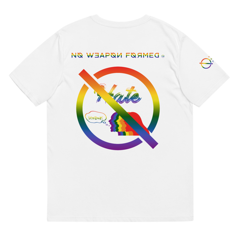 NO WEAPON FORMED LGBT+ HATE - Unisex organic cotton t-shirt