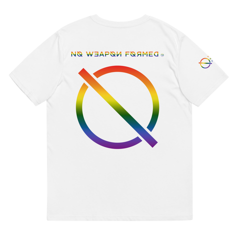 NO WEAPON FORMED LGBT+ LOGO - Unisex organic cotton t-shirt