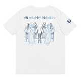 NO WEAPON FORMED "CONTOURED ANGEL" BABY BLUE/NAVY - Unisex organic cotton t-shirt