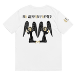 NO WEAPON FORMED "PRAYING ANGELS" GOLD/BLACK/WHITE - Unisex organic cotton t-shirt