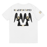 NO WEAPON FORMED "PRAYING ANGELS" GOLD/BLACK/WHITE - Unisex organic cotton t-shirt