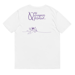 NO WEAPON FORMED "BOW & ARROW ANGELS" PURPLE - Unisex organic cotton t-shirt