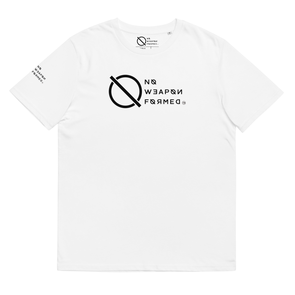 NO WEAPON FORMED 'ANGELS GOT YOUR BACK' BLACK/WHITE - Unisex organic cotton t-shirt