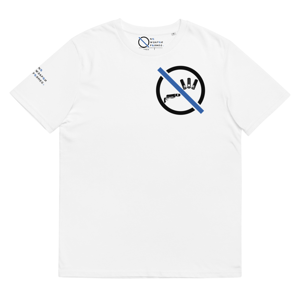NO WEAPON FORMED 'SHOTGUN' BLUE/BLACK - Unisex organic cotton t-shirt