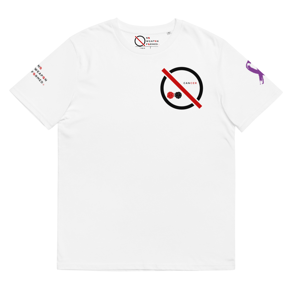 NO WEAPON FORMED 'CANCER' BLACK/WHITE/RED - Unisex organic cotton t-shirt