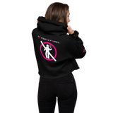 NO WEAPON FORMED 'TWO FACED PPL' HOT PINK/WHITE - Women's Crop Hoodie