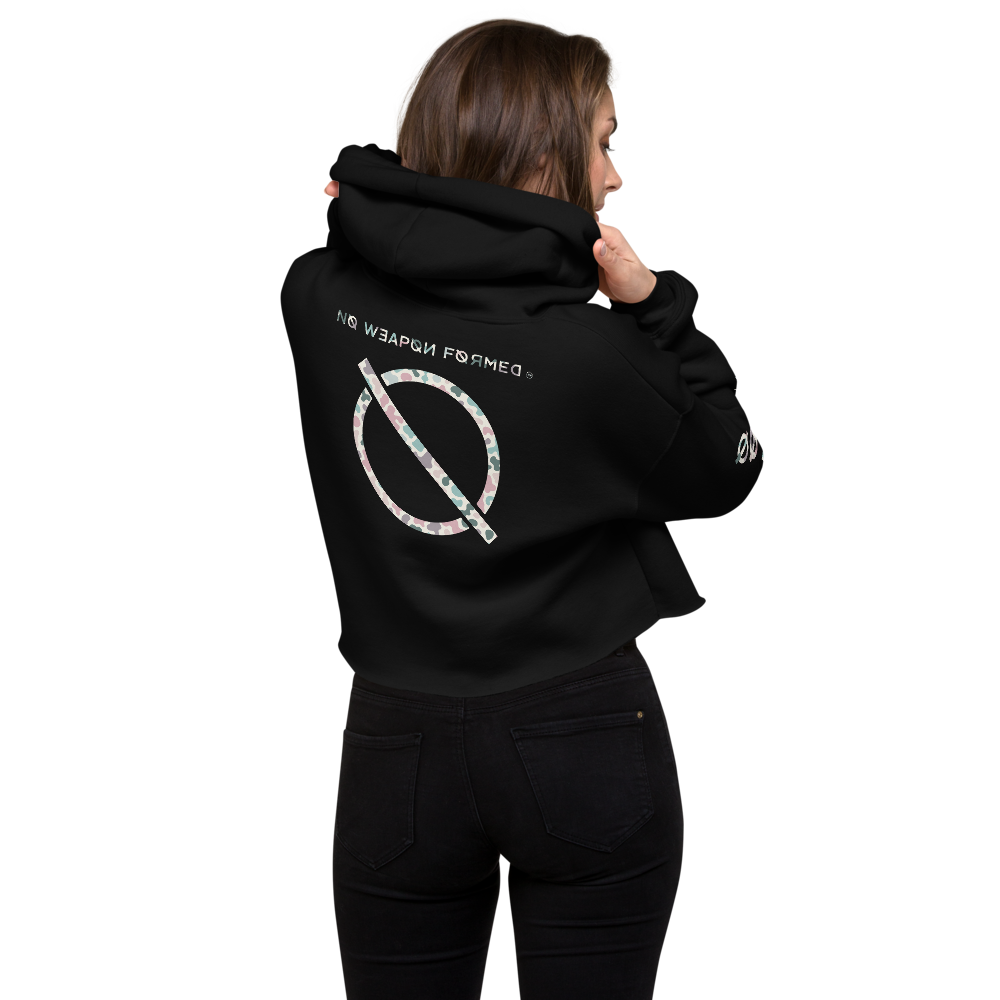 NO WEAPON FORMED PASTEL CAMO LOGO - Women's Crop Hoodie