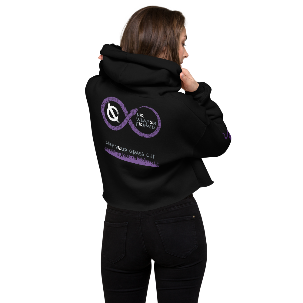 NO WEAPON FORMED 'SNAKES' PURPLE/GRAY - Women's Crop Hoodie